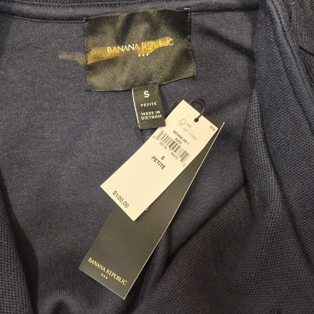 NEW Banana Republic Factory Navy Blue Knit Pique Blazer - Picture 8 of 10